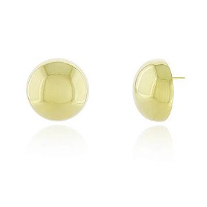 Brinco Botão Liso Dourado