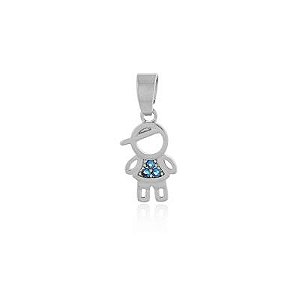 Pingente Menino Zirc Azul Rbranco