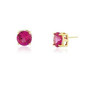 Brinco Paula 10Mm Dourado Pink