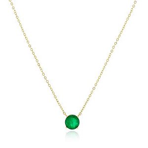 Colar Paula 10Mm Dourado Verde