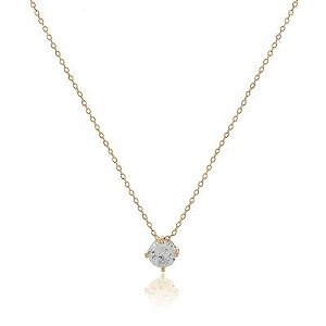 Colar Paula 8Mm Cristal Dourado