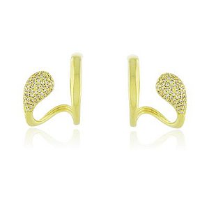 Brinco E. Hook Duplo Luz E Sombra Dourado