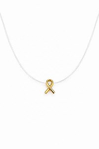 Colar Nylon Outubro Rosa Dourado
