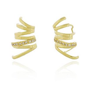 Brinco E. Cuff Cheio Dourado