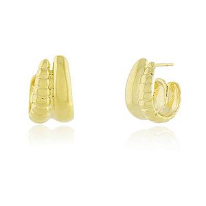Brinco Argola 2 Lados Dourado