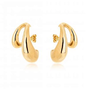 Brinco U Duplo Bold Dourado