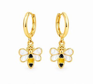 Brinco Infantil Argola Abelha Dourado
