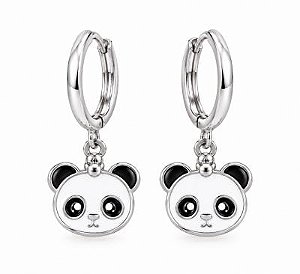 Brinco Infantil Argola Panda Rbranco
