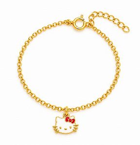 Pulseira Infantil Hello Kitty Dourado