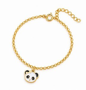 Pulseira Infantil Panda Dourado