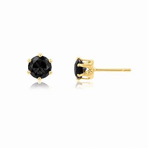 Brinco Miriam Preto 6Mm Dourado