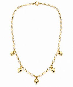 Colar Infantil Pérolas Dourado