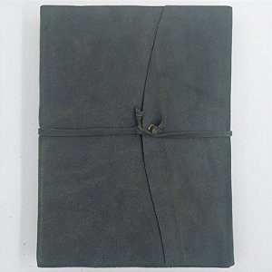 Diário em Couro Verde Musgo (tamanho extra grande)
