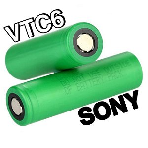 Bateria (18650) 3000mAh VTC6 Flat Top 30A High-Drain - Sony