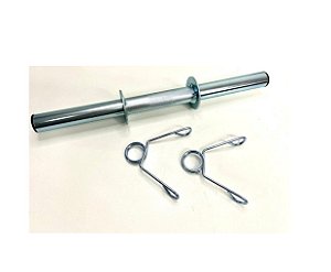 Barra Para Halteres Tubular 40cm  galvanizada com Presilhas