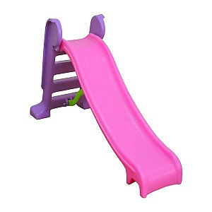 Escorregador Infantil Lilo Médio 3 Degraus Rosa com Roxo