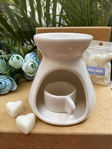 Difusor de Óleo Essencial à Vela - Cerâmica Branco