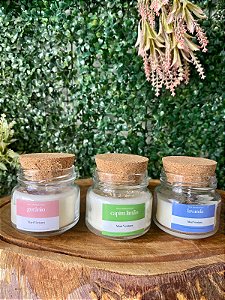 Trio de velas com Óleo Essencial - (Lavanda + Gerânio + Capim Limão)