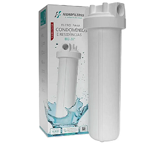 FILTRO DE AGUA 20" BIG S/ROSCA BRANCO - HIDROFILTROS