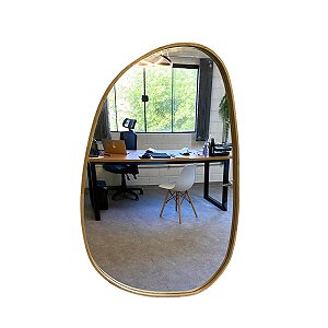 Espelho Orgânico Finn 110x70 moldura lâmina Freijó