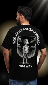 Camiseta Preta "Deus não Faz Acepção" 100% Algodão