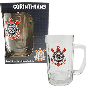 Caneca Chopp Vidro Corinthians 340ml