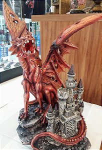 Tabuleiro Xadrez Medieval Resina - Dragão (vermelho)