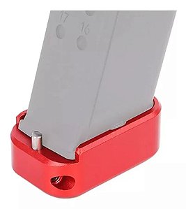 Bumper CNC Extensor Prolongador Alumínio Glock Ipsc -vermelho