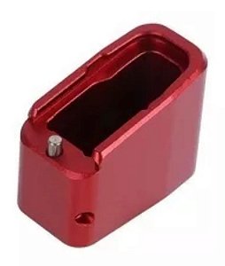 Bumper CNC Extensor Prolongador Alumínio Glock Ipsc - Vermel