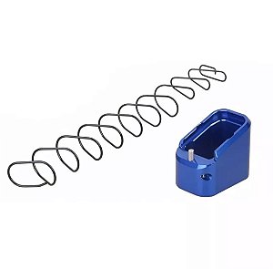 Bumper CNC Extensor Prolongador Alumínio Glock Ipsc - Azul