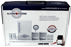 Kit Alarme completo sem fio com aplicativo c/4 sensores de movimento