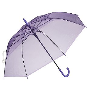 Guarda-chuva plástico com 8 varetas e abertura automática.