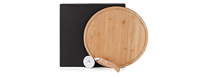 Conj Para Pizza Em Bambu Napoli 35cm - 2 PÇs (GGPD-10123)