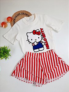 Conjunto Hello Kitty camiseta e short