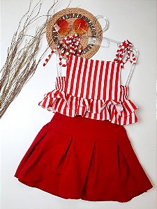 Conjunto blusa e short saia - Aline