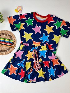 Conjunto Infantil Menina Estampa Casual Estrelas Coloridas (Bel Estrela)