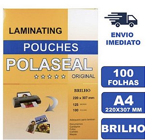 Polaseal A4 125 micras Prolam -- Plástico para Plastificação Pacote com 100 Unidades