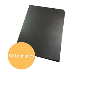 Capa para Encadernação  Preta Couro  PP A4- Pct c/50 Un