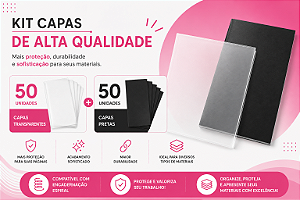 Kit Capa Encadernação A4 - 50 Capas Transparente 50 Capas  Preto  Apostilas Cadernos  Agendas Trabalhos  Devocional