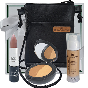 Kit MAKE - Batom Nude Gisele, Base e Duo Compacto