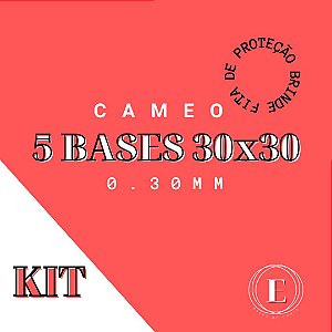 KIT 5 BASES CAMEO 30x30 0,30 COM COLA + FITA BRINDE