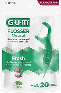 Flosser Gum Original, Fio Dental Com Haste, 20 Unid