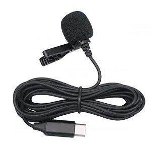 Microfone Portátil para Celular Lapela, Conexão USB-C - MD9