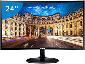 MONITOR SAMSUNG FULL HD 24" CURVO C24F390F PRETO