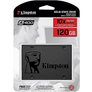 SSD Kingston A400, 120GB, SATA, Leitura 500MB/s, Gravação 320MB/s - SA400S37/120G