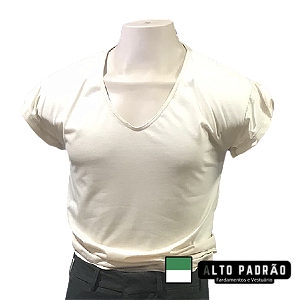 CAMISETA BEGE GOLA V (Camiseta esconde suor)