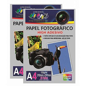 Papel Fotográfico Adesivo Off Paper A4 135G 210mmx297mm 20 fls