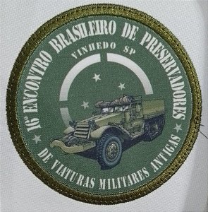 Patch Bordado Com Fecho de Contato XVI Encontro Brasileiro de Preservadores de Viaturas Militares Antigas