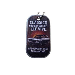 Colar Militar Dog Tag Colorida Carro Antigo