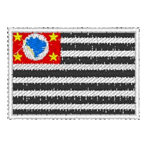 Patch Bordado Bandeira de São Paulo Colorida 6,5 x 4,5cm